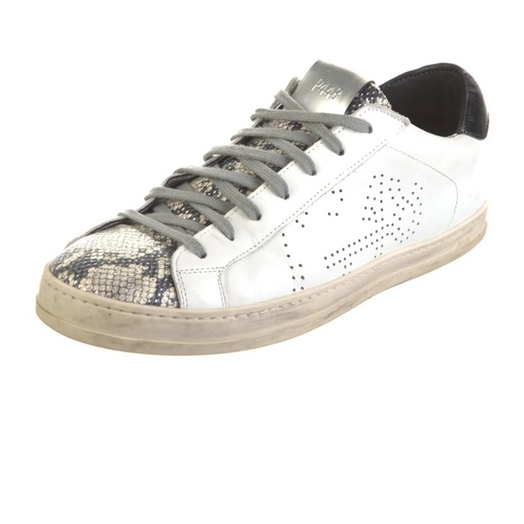 P448 John Python-Print Leather Low Top Sneakers - Picture 15 of 15